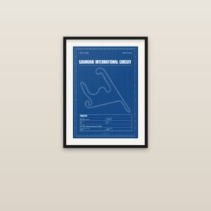 Shanghai International Circuit circuit poster, framed on a wall